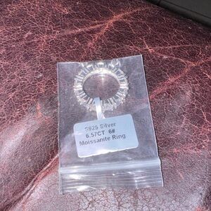 Sterling Silver 6.57CT Moissanite Ring - Clear Sparkling Stones